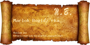 Marlok Boglárka névjegykártya